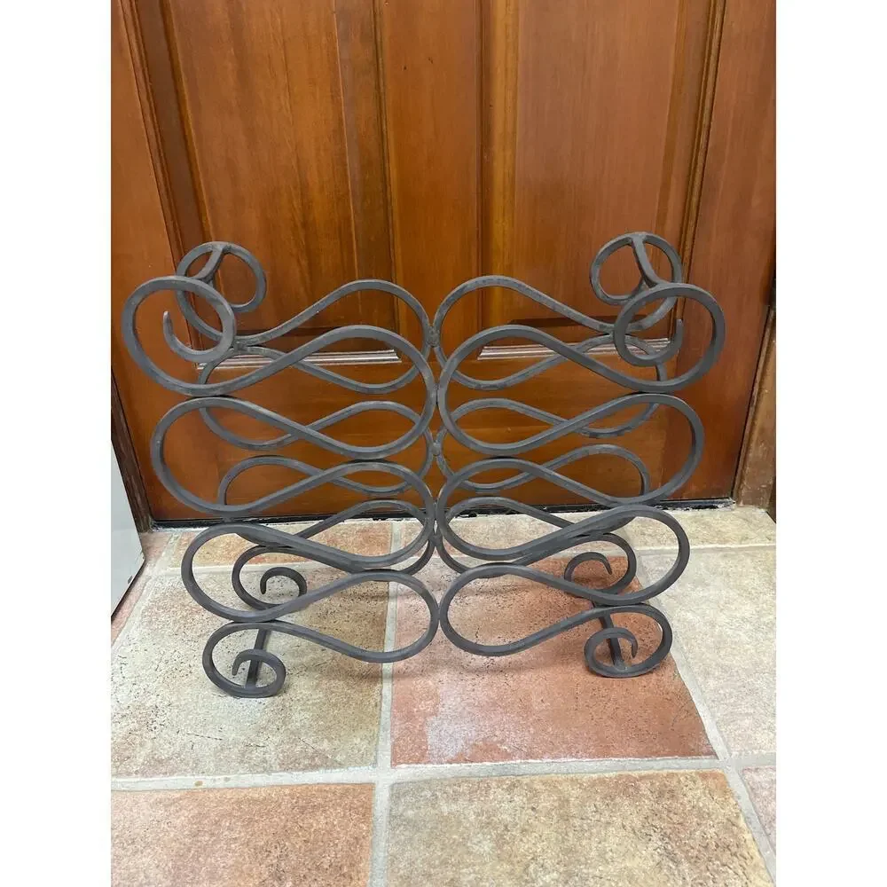 Vintage wrought iron wine rack